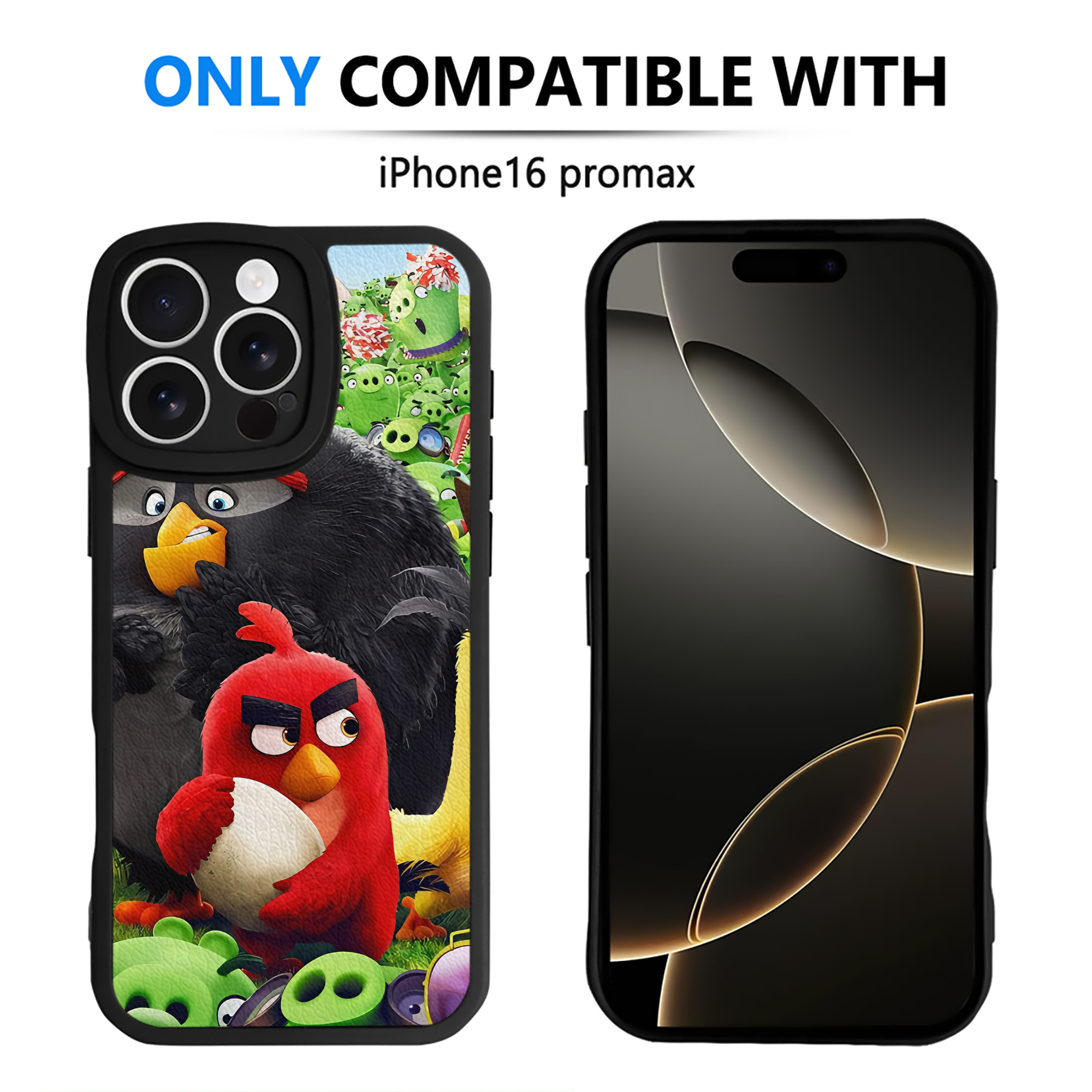 （画像用） Angry Birds アングリーバード 【iPhone 16シリーズ対応】シリコンスマホケース（レザー調） 材質：シリコン